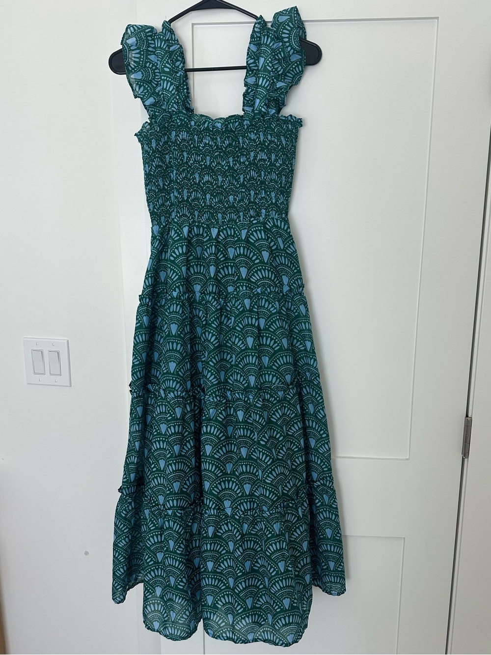 J. Marie Ruffle Strap Botanical Nap Dress- Size Small